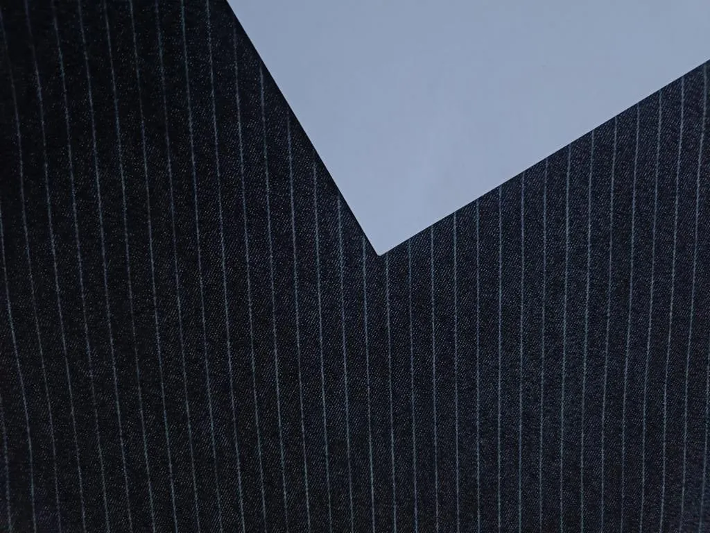 100% Cotton Denim  STRIPE Fabric 58" wide available in two shades dark denim/light denim(13064/65/15356)