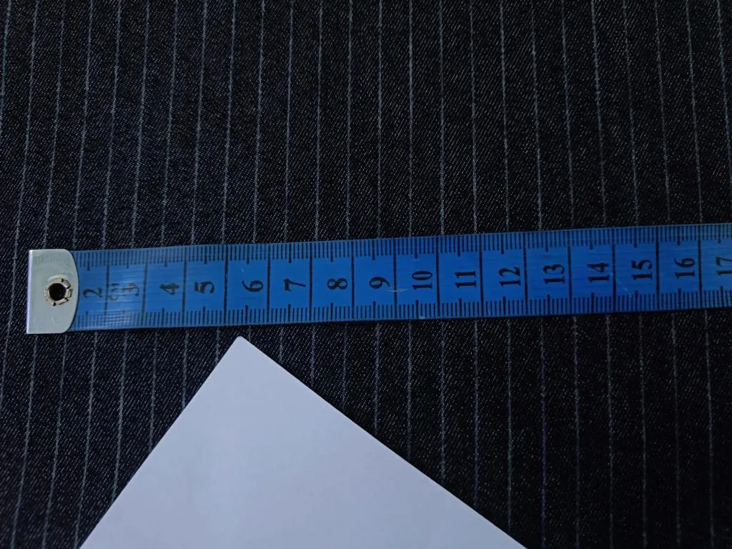 100% Cotton Denim  STRIPE Fabric 58" wide available in two shades dark denim/light denim(13064/65/15356)