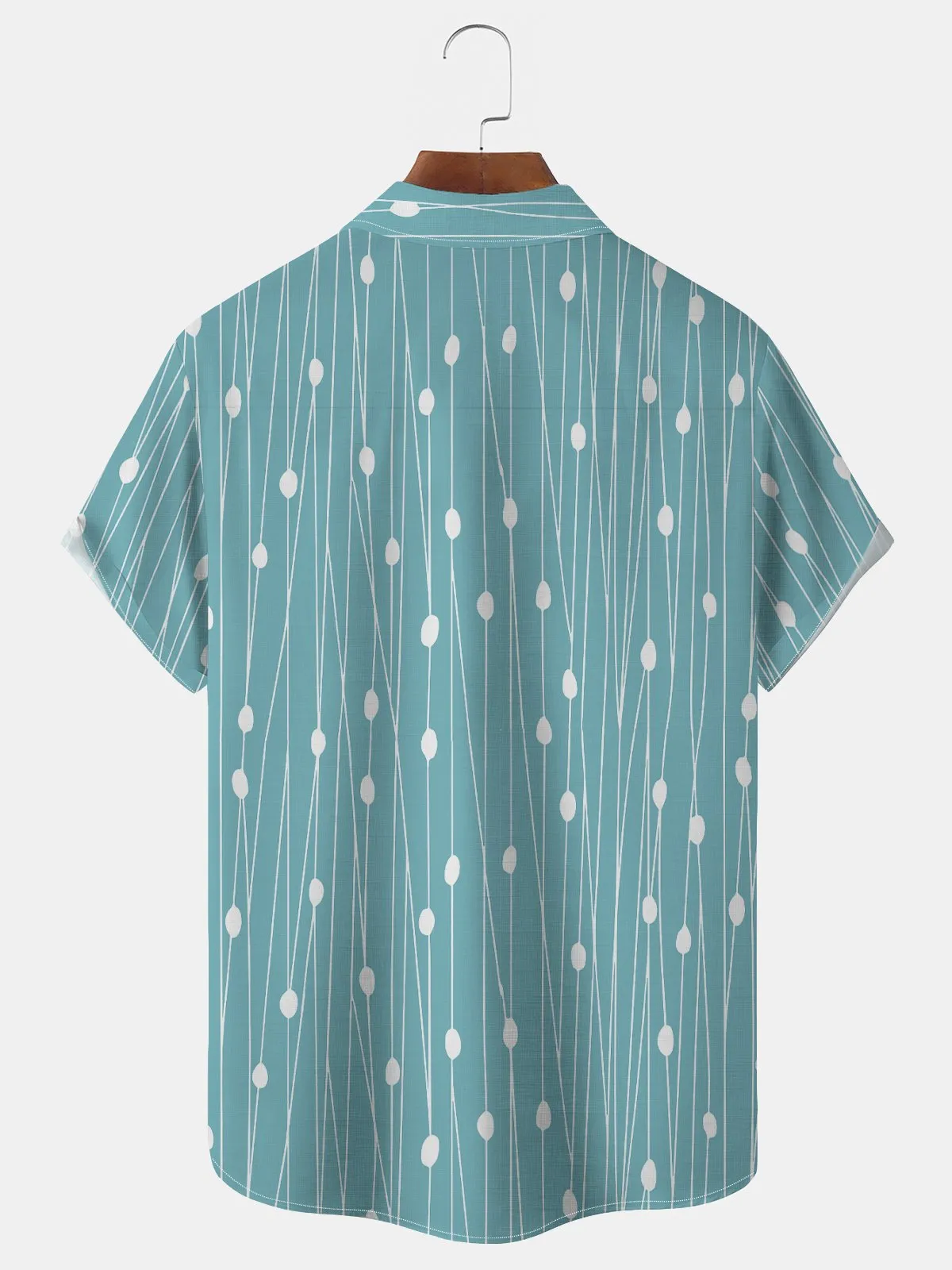 Alohadaddy Casual Cotton-Linen Wave-Point Irregular Line Men's Holiday Plus Size Aloha Breathable Natural Shirts