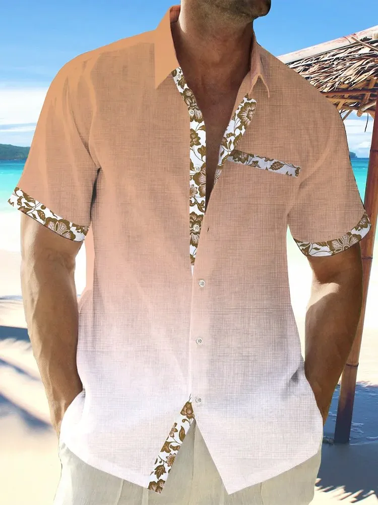 Alohadaddy Cotton-Linen Casual Shirts Natural Breathable Summer Lightweight Hawaiian Shirts