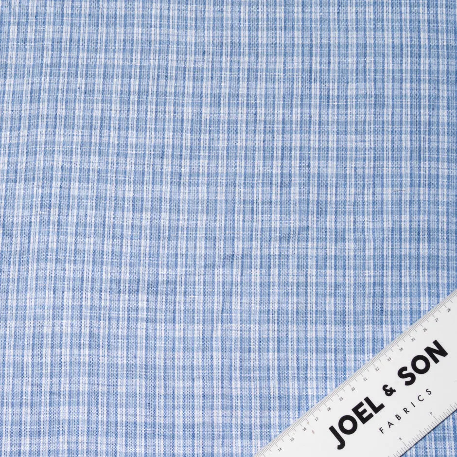 Blue Prince of Wales Checkered Pure Linen