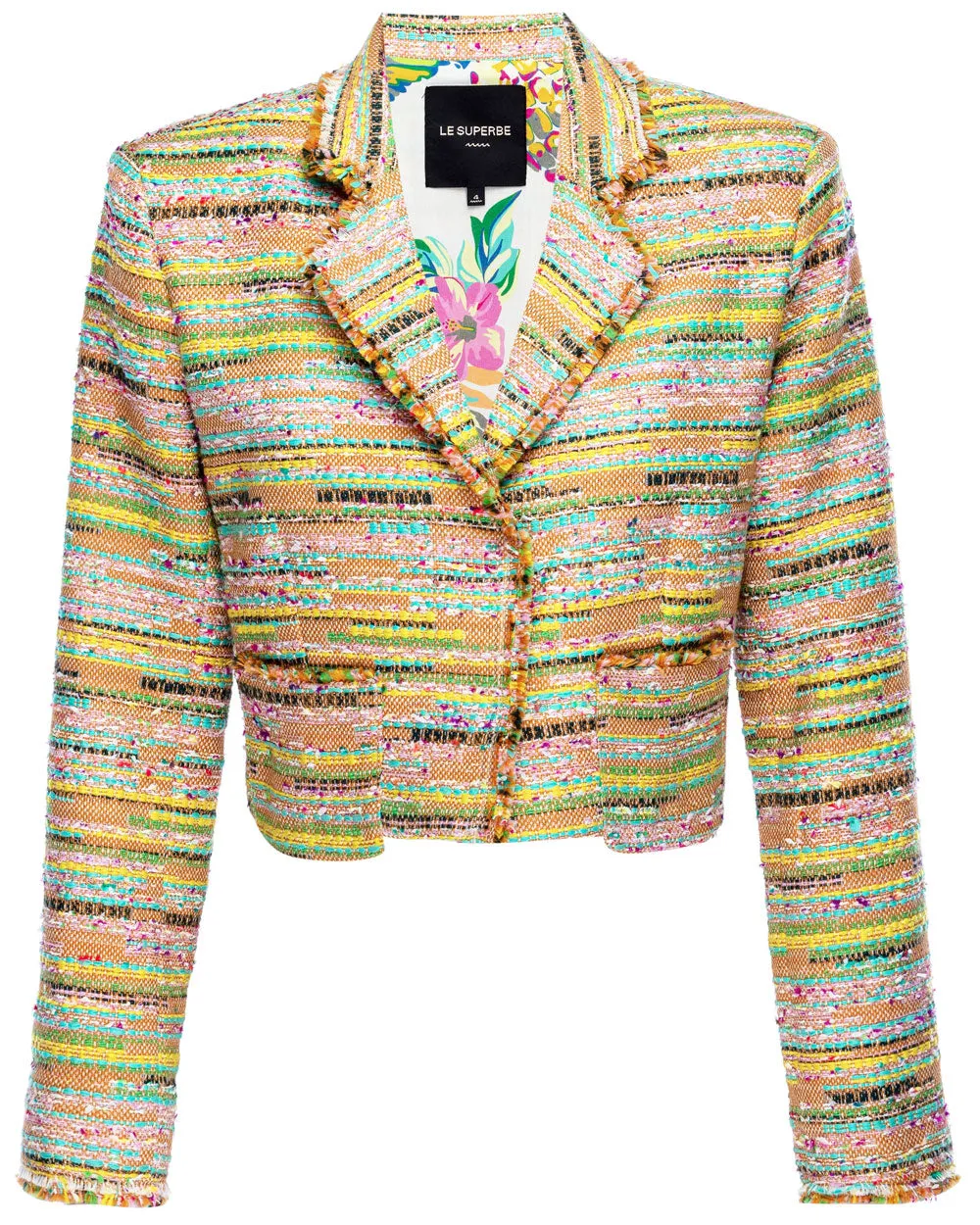 Bright Multicolor Tweed Beach Jacket
