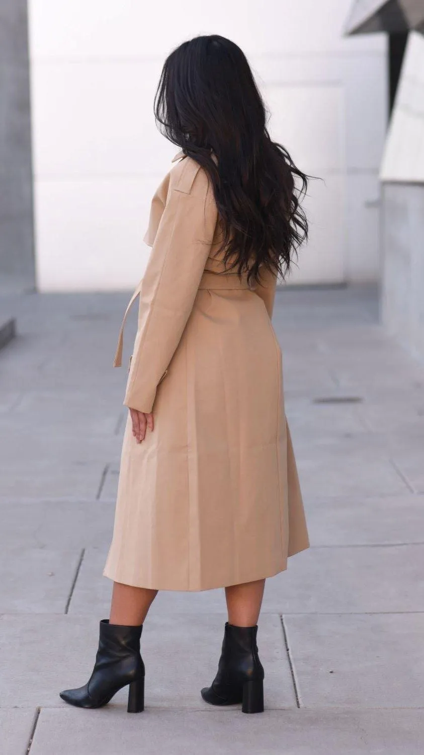 Classic Luxury Trench Coat - Khaki