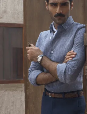 DENIM BLUE LINEN SHIRT