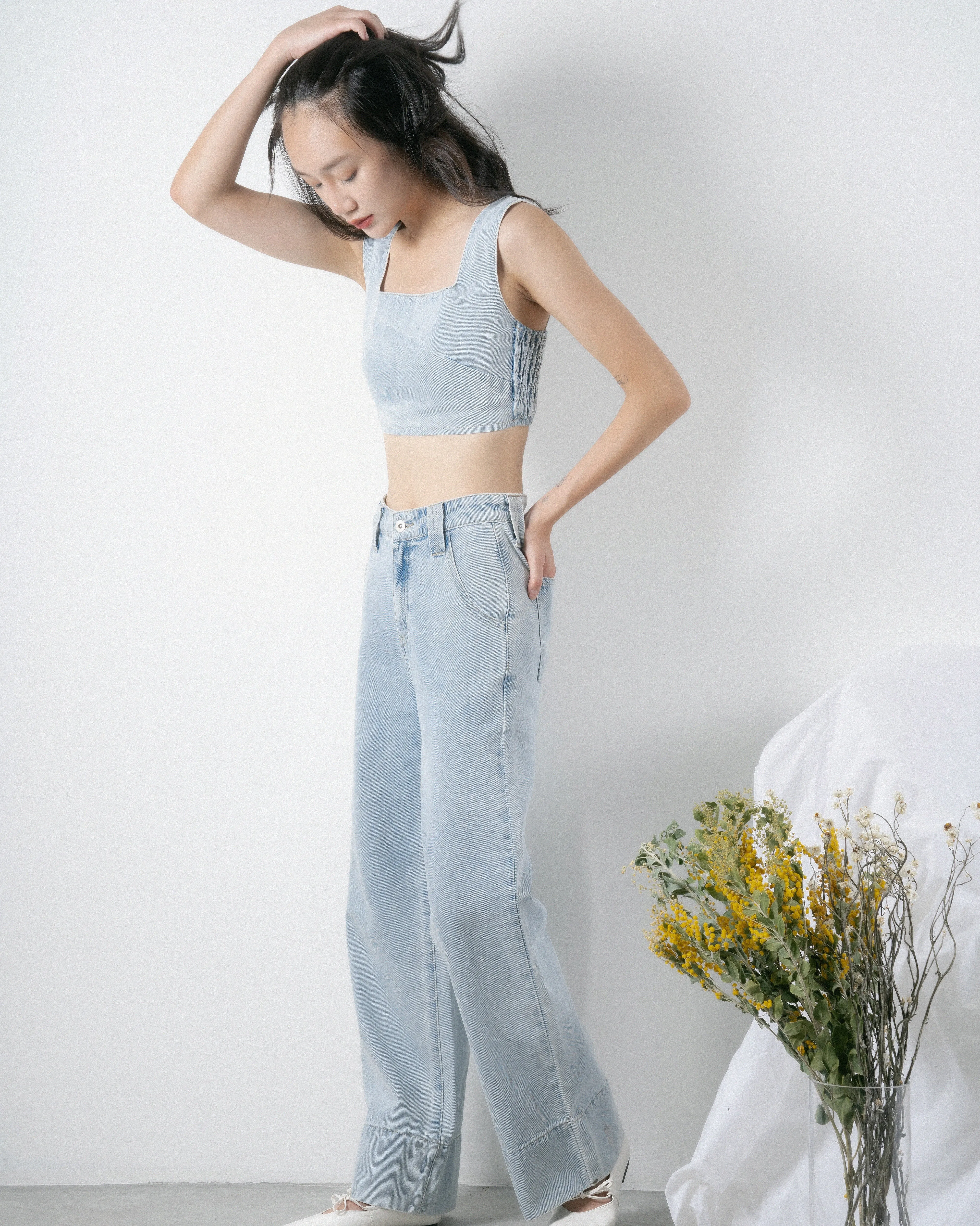 Denim Crop Tank Top (Denim)