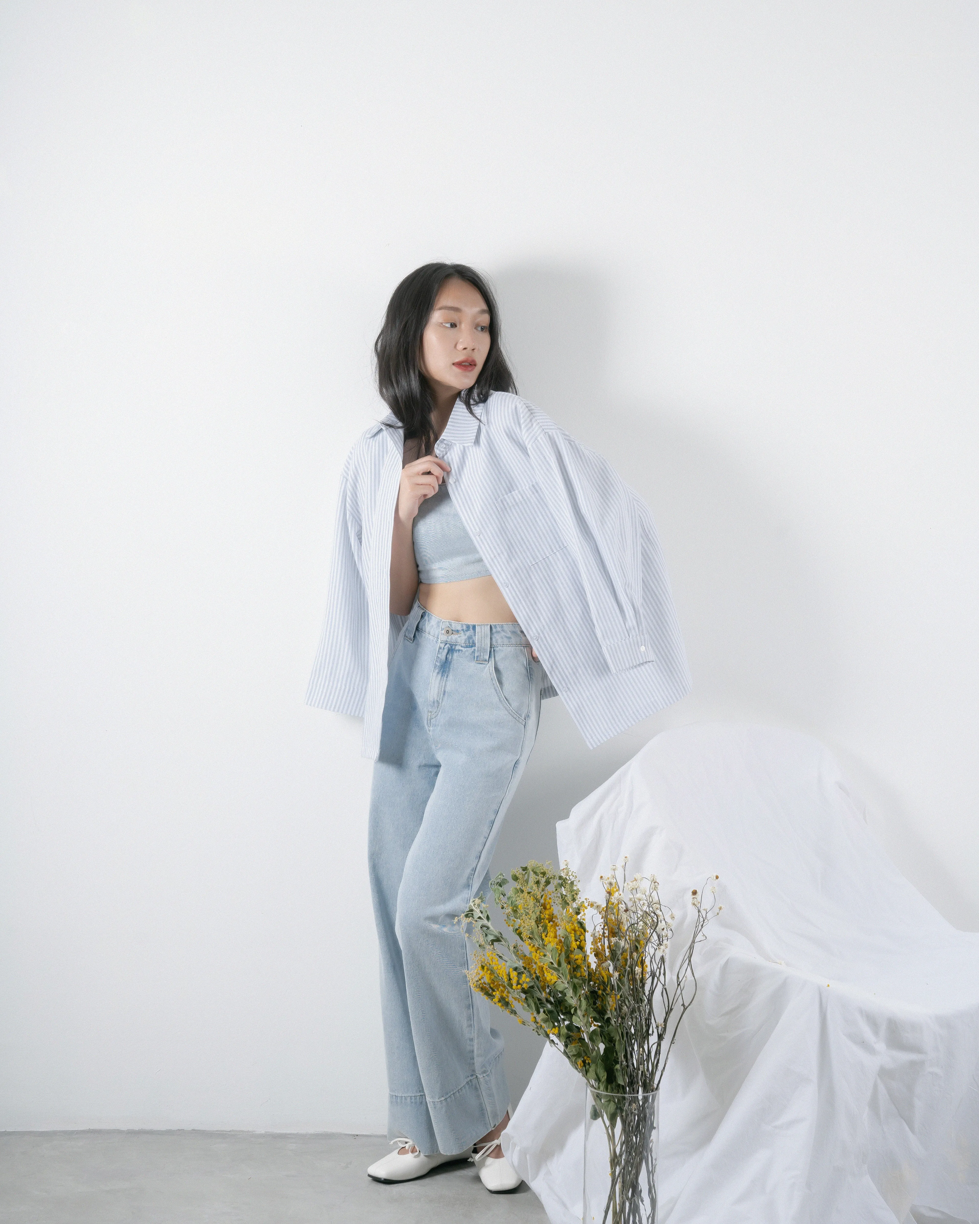 Denim Crop Tank Top (Denim)
