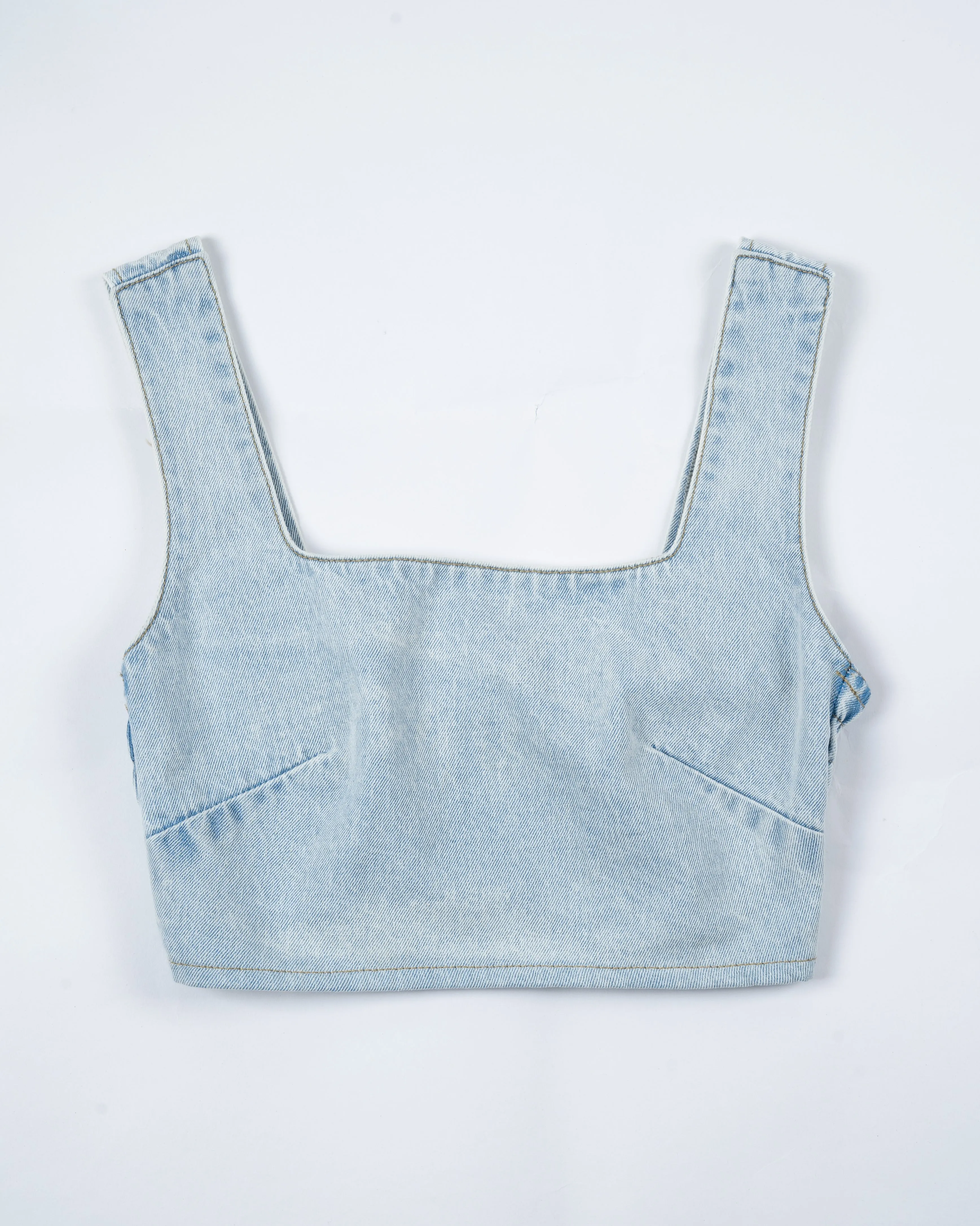 Denim Crop Tank Top (Denim)