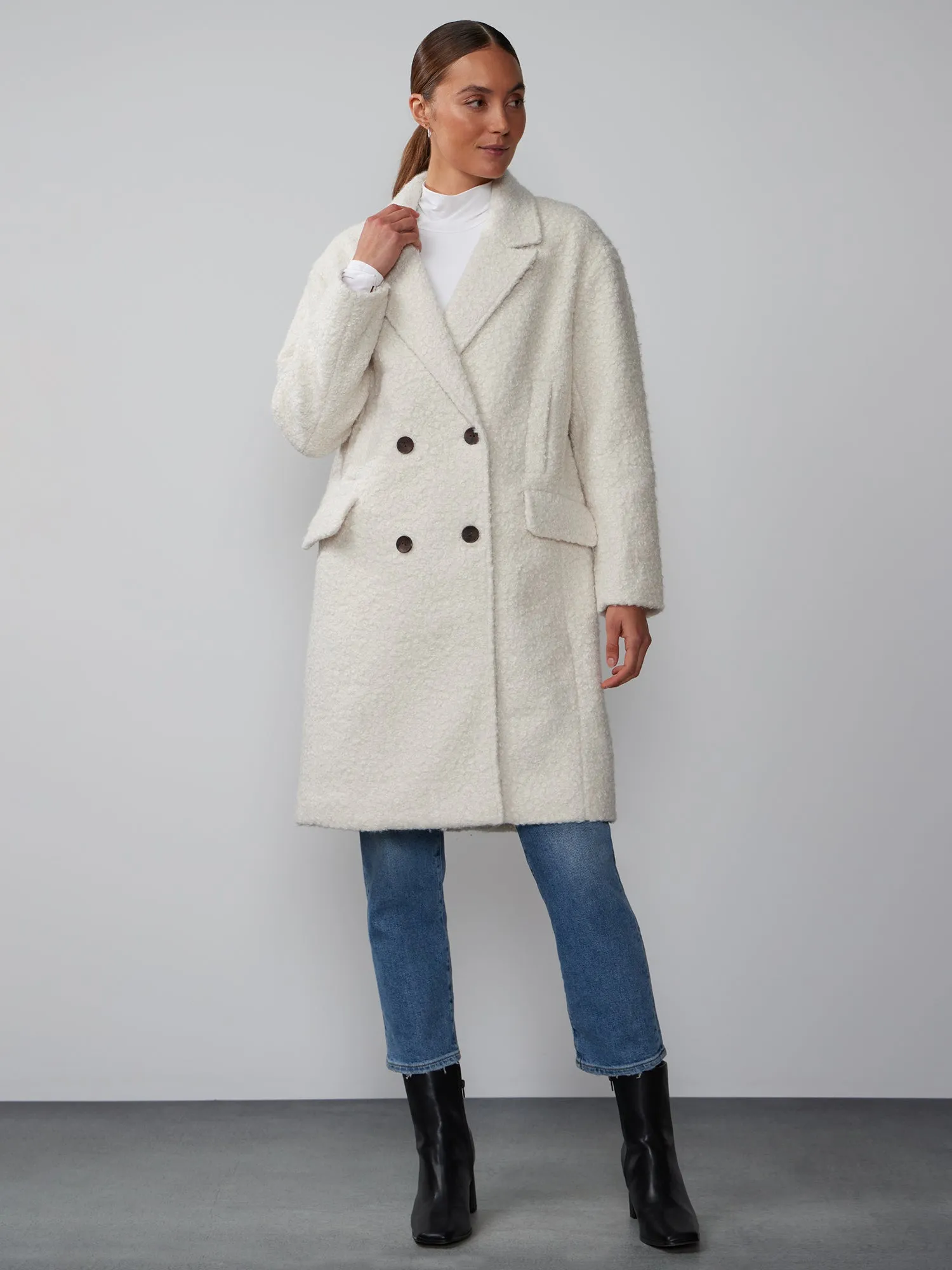 Double Breasted Sherpa Trench Coat
