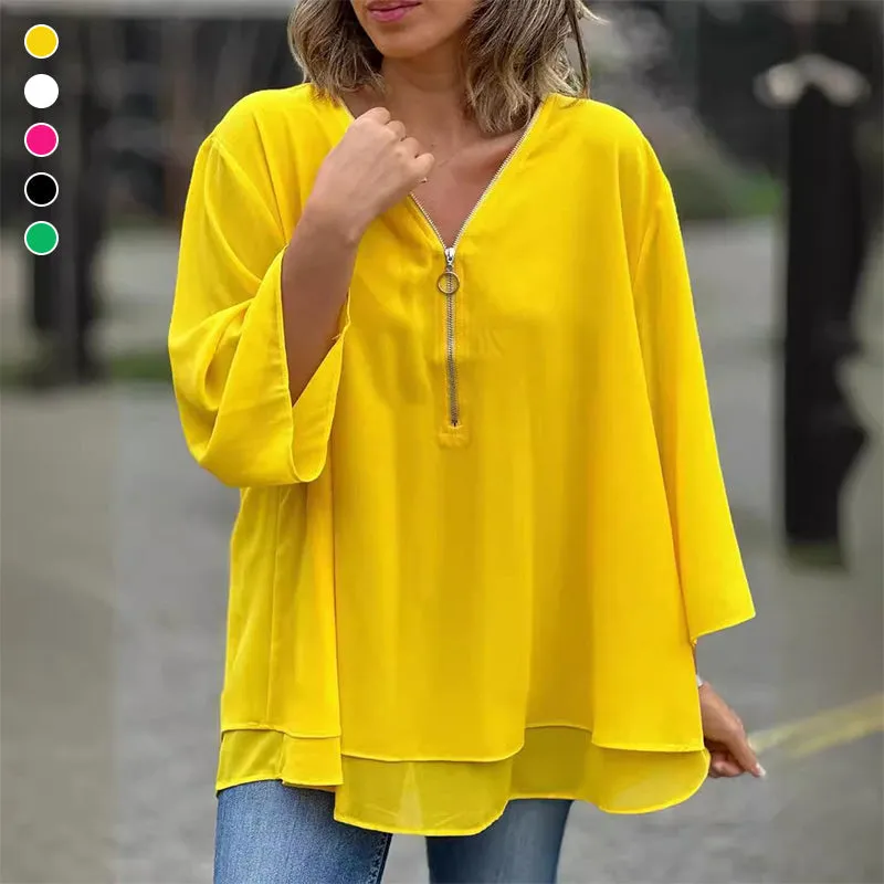 Ember™ Chiffon Zipper Blouse