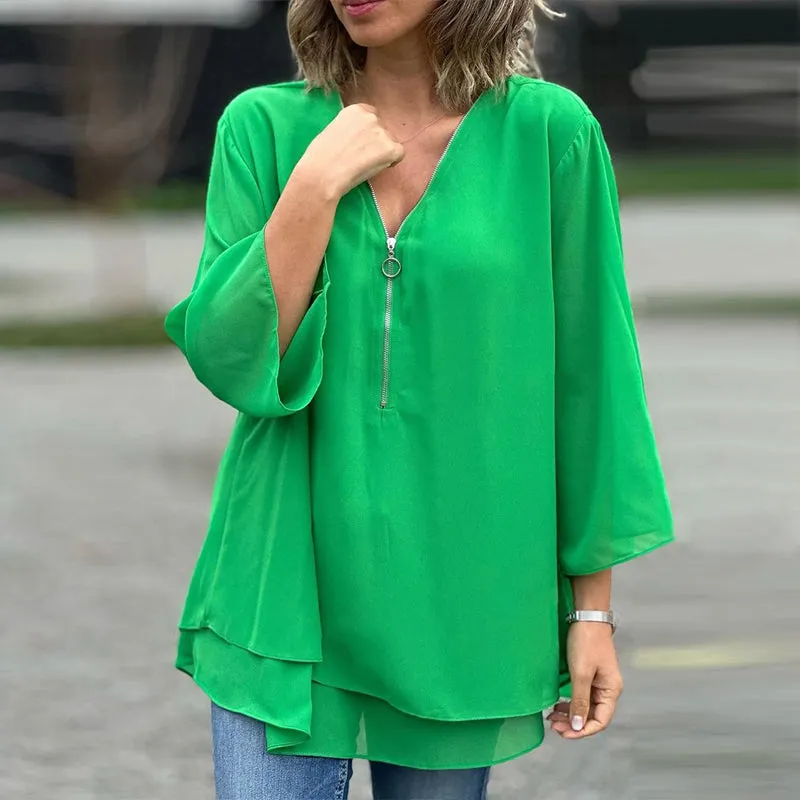 Ember™ Chiffon Zipper Blouse