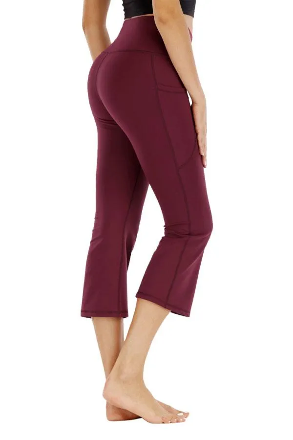 Flare High Waisted Yoga Capri With Pocket