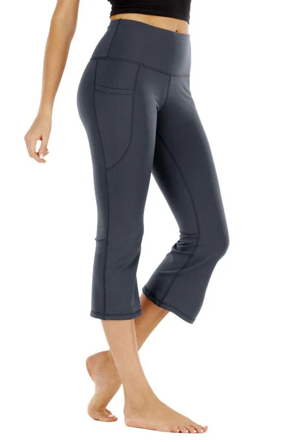Flare High Waisted Yoga Capri With Pocket