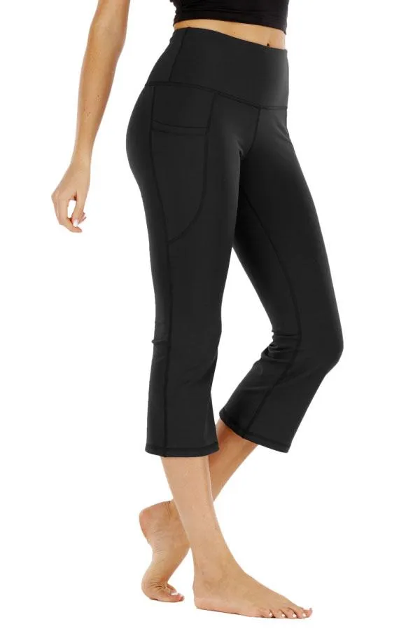Flare High Waisted Yoga Capri With Pocket