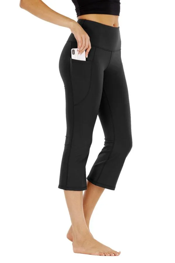 Flare High Waisted Yoga Capri With Pocket