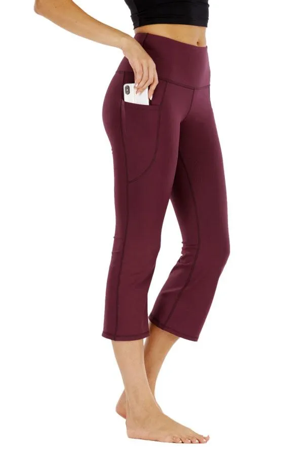 Flare High Waisted Yoga Capri With Pocket