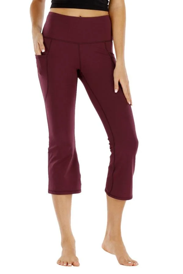 Flare High Waisted Yoga Capri With Pocket