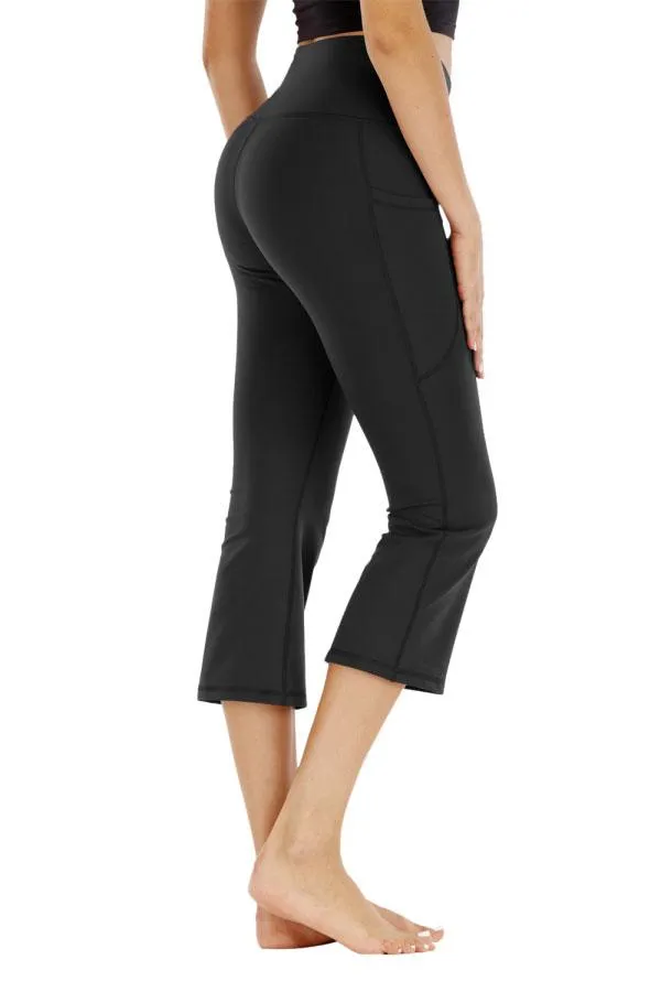 Flare High Waisted Yoga Capri With Pocket