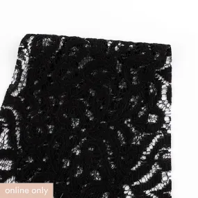 Flourishing Fronds Cotton / Nylon Lace - Black