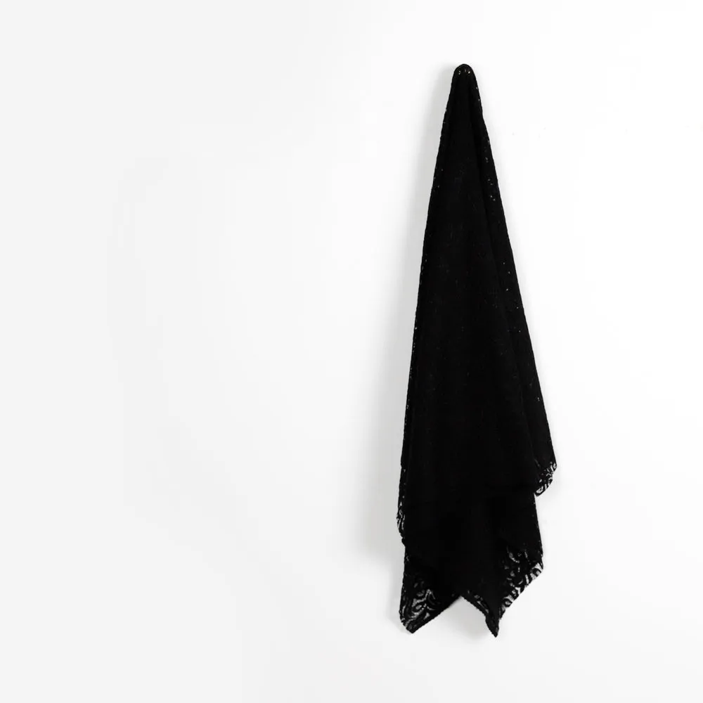 Flourishing Fronds Cotton / Nylon Lace - Black