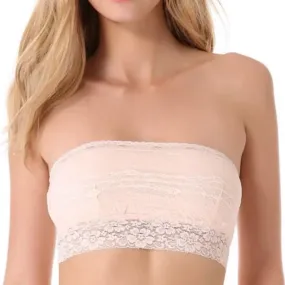 Free People Bandeau Scallop Lace Soft Pink