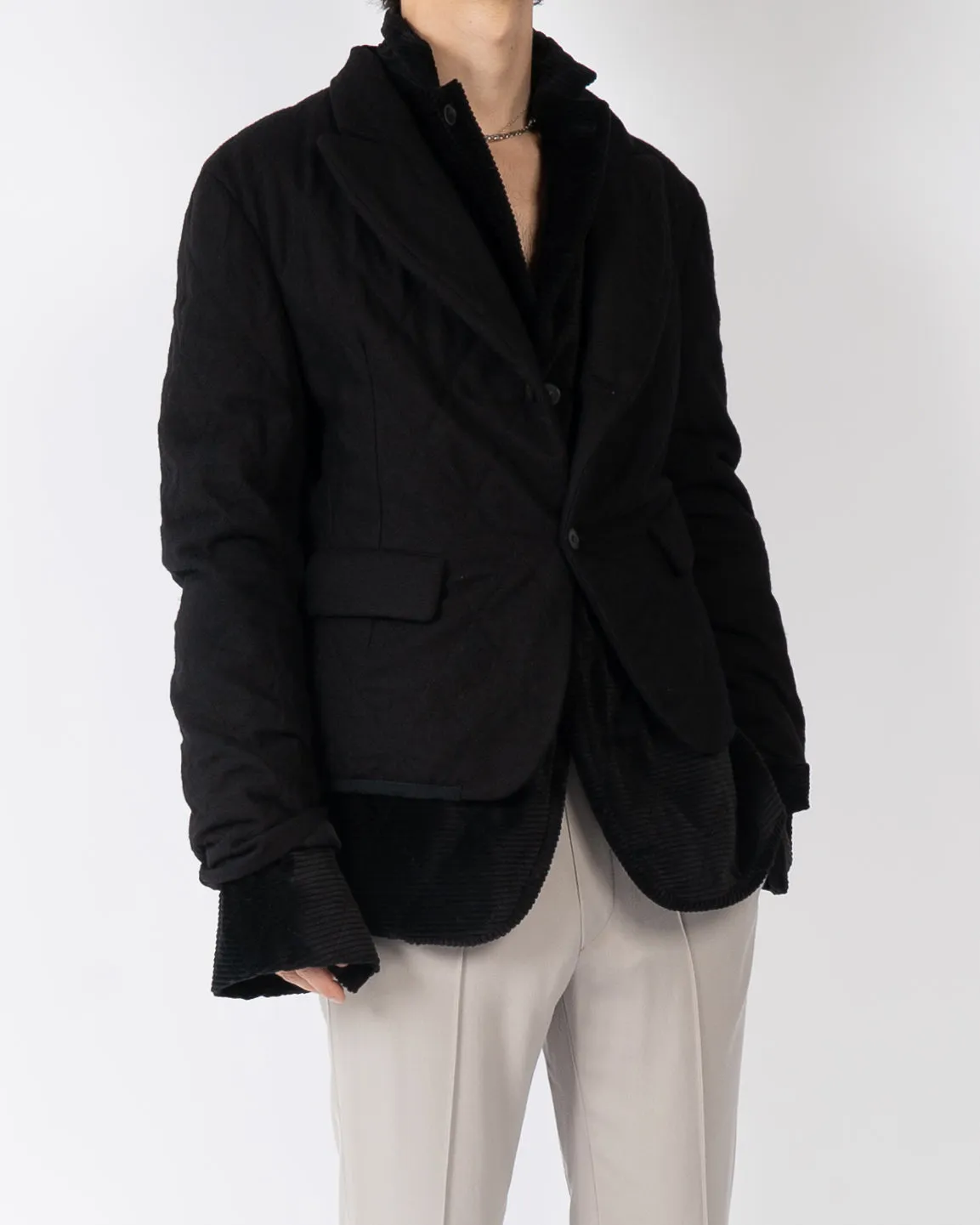 FW19 Double Layer Quilted Blazer Jacket Sample