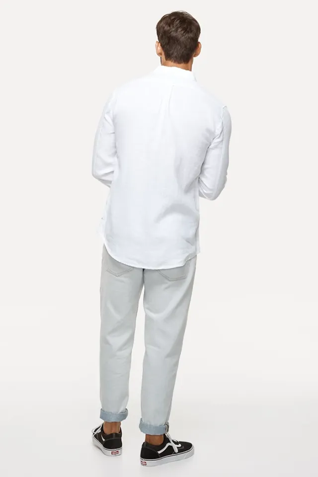 INDUSTRIE -  THE TENNYSON LINEN L/S SHIRT - WHITE