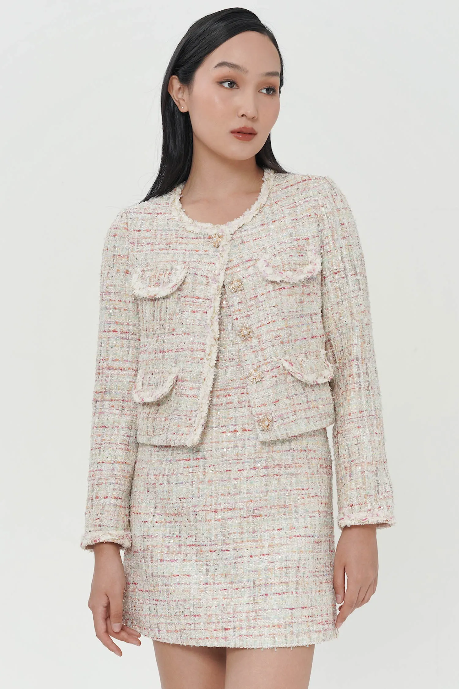 Iskra Embellished Tweed Blazer (2L LEFT)
