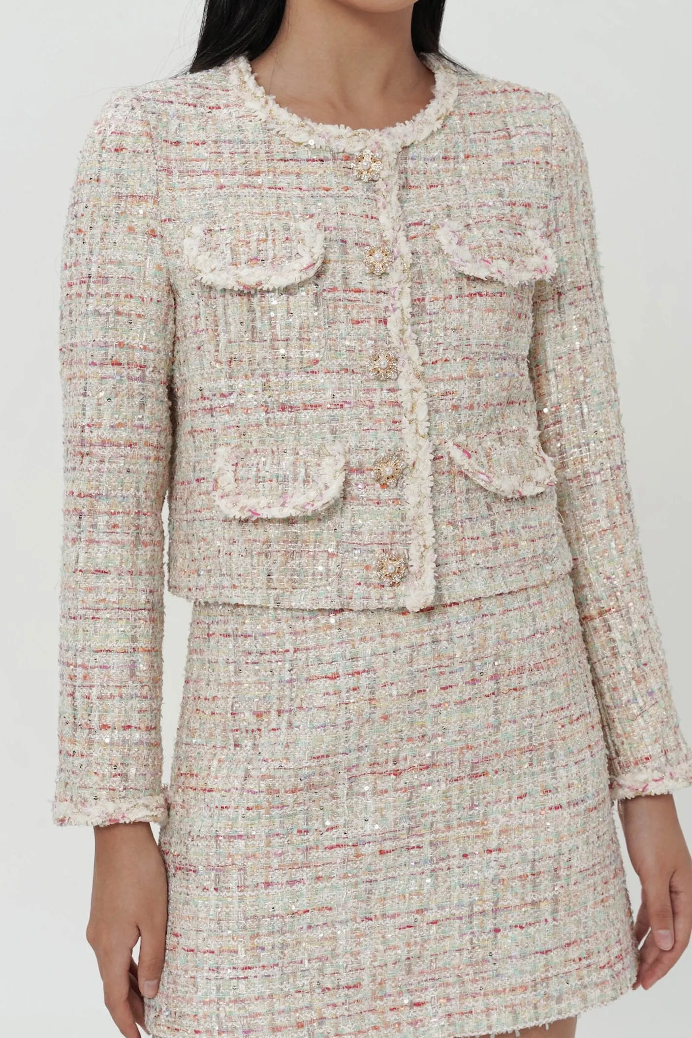 Iskra Embellished Tweed Blazer (2L LEFT)