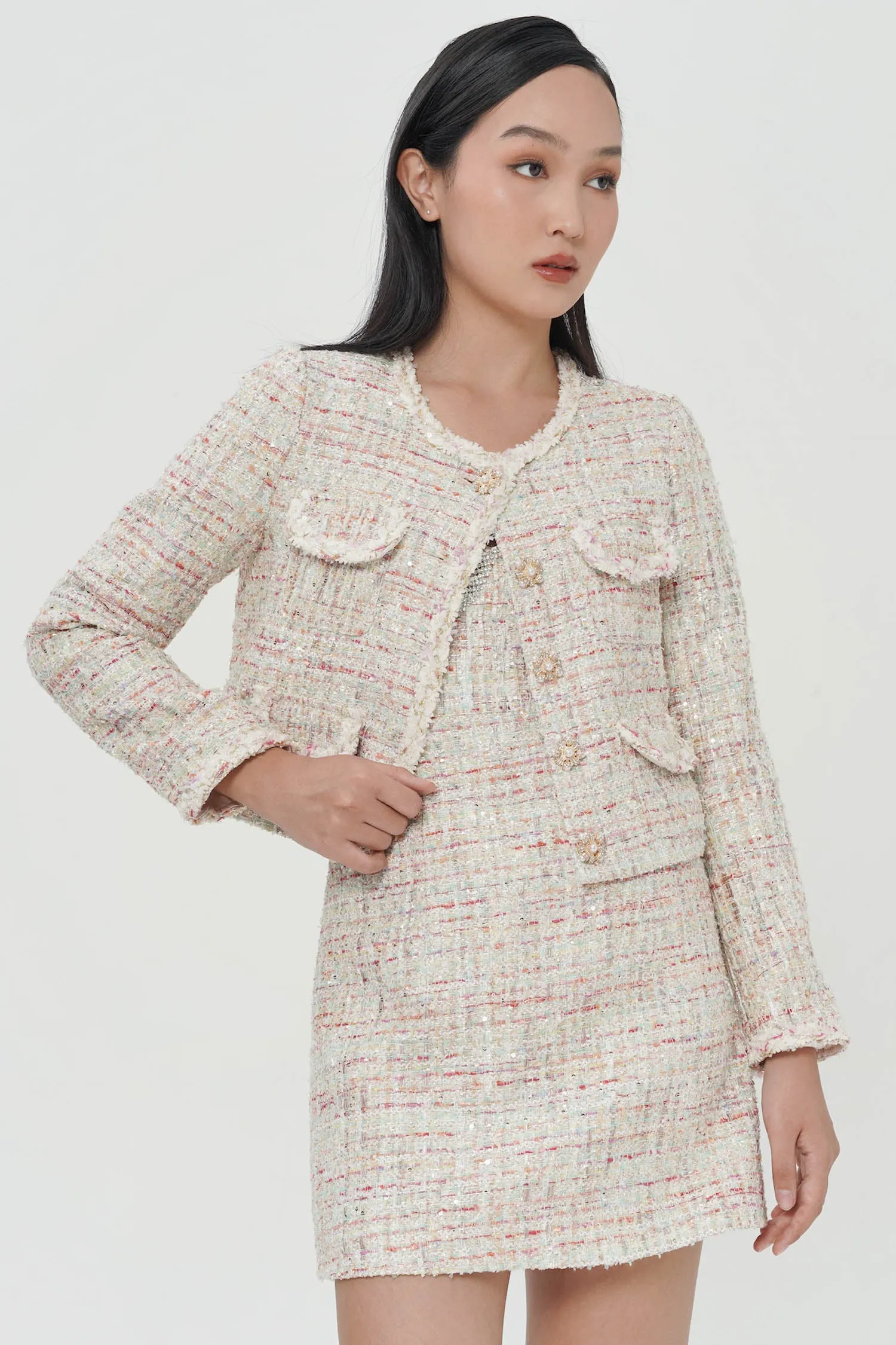 Iskra Embellished Tweed Blazer (2L LEFT)