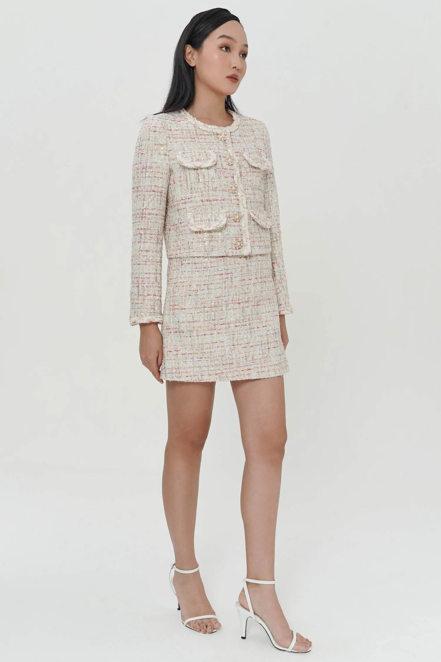 Iskra Embellished Tweed Blazer (2L LEFT)