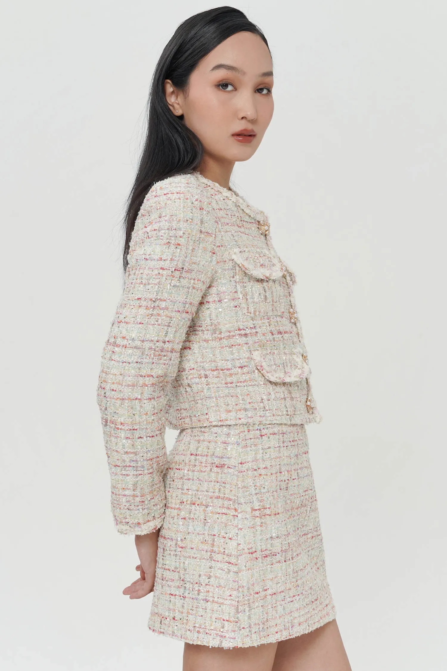 Iskra Embellished Tweed Blazer (2L LEFT)