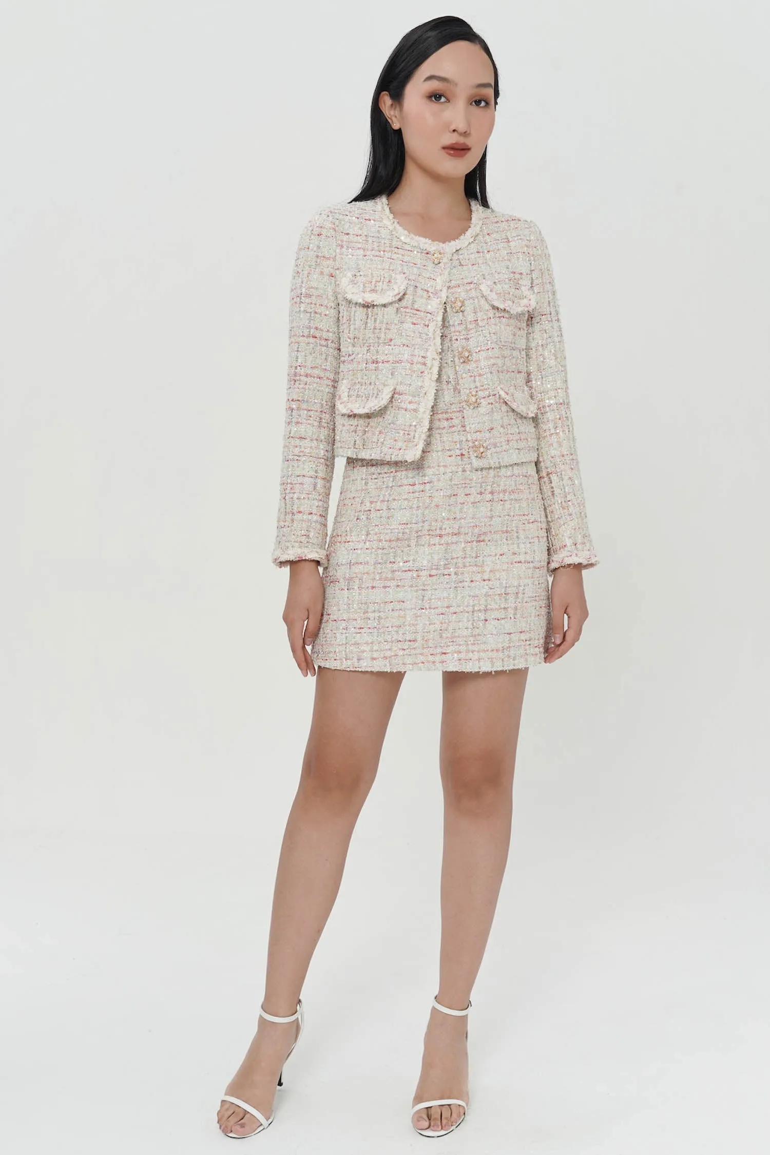 Iskra Embellished Tweed Blazer (2L LEFT)