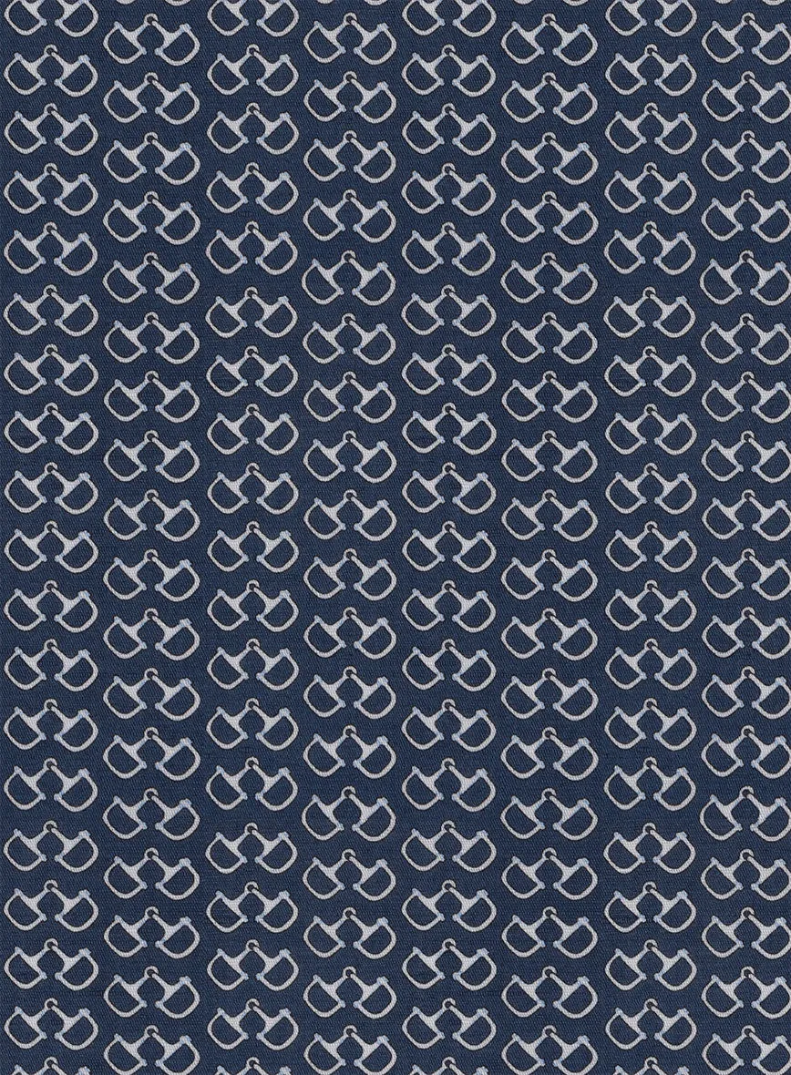 Italian Handcuffs Dark Blue Summer Linen Shirt