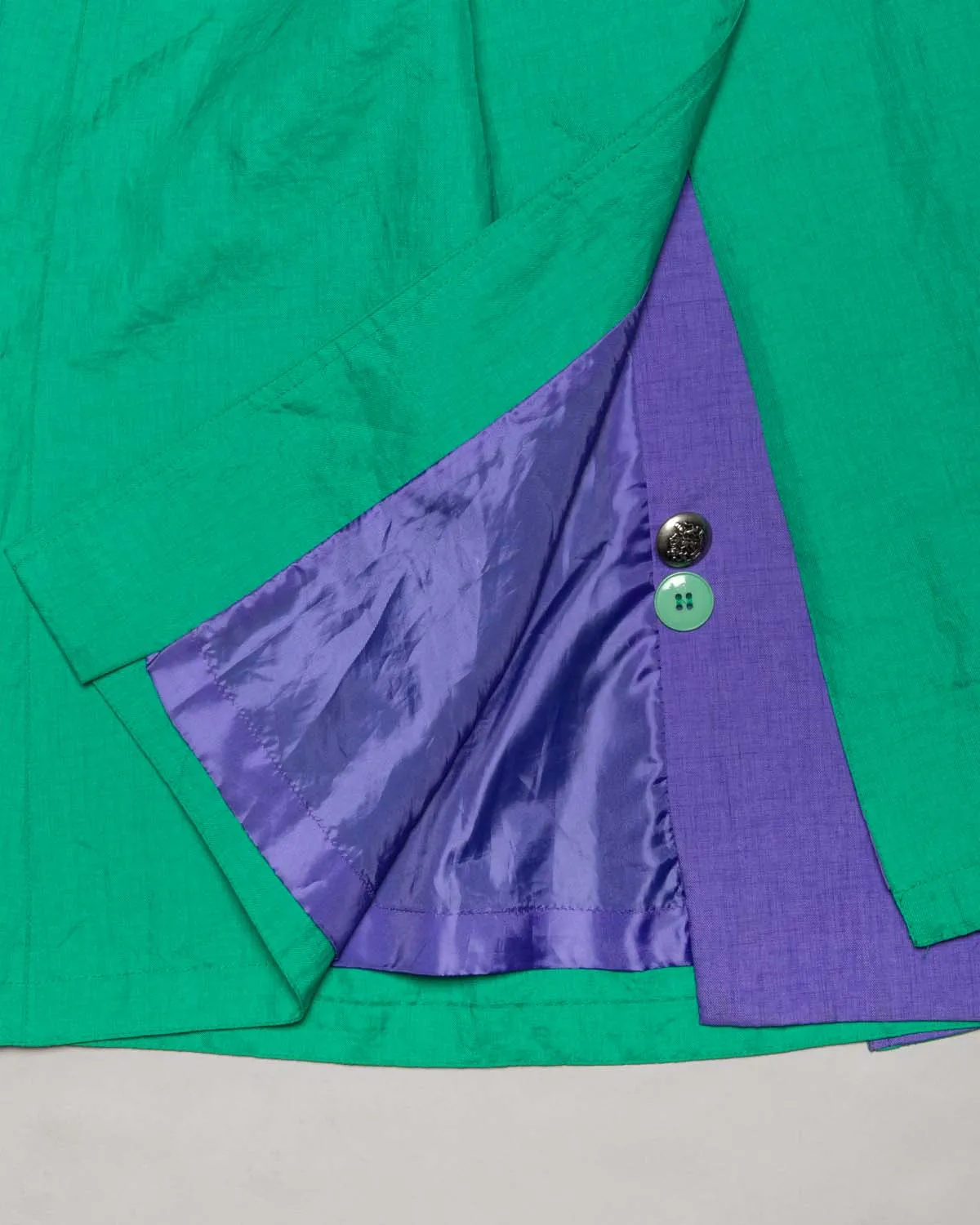 J. Gallery green purple '70s belted trench coat
