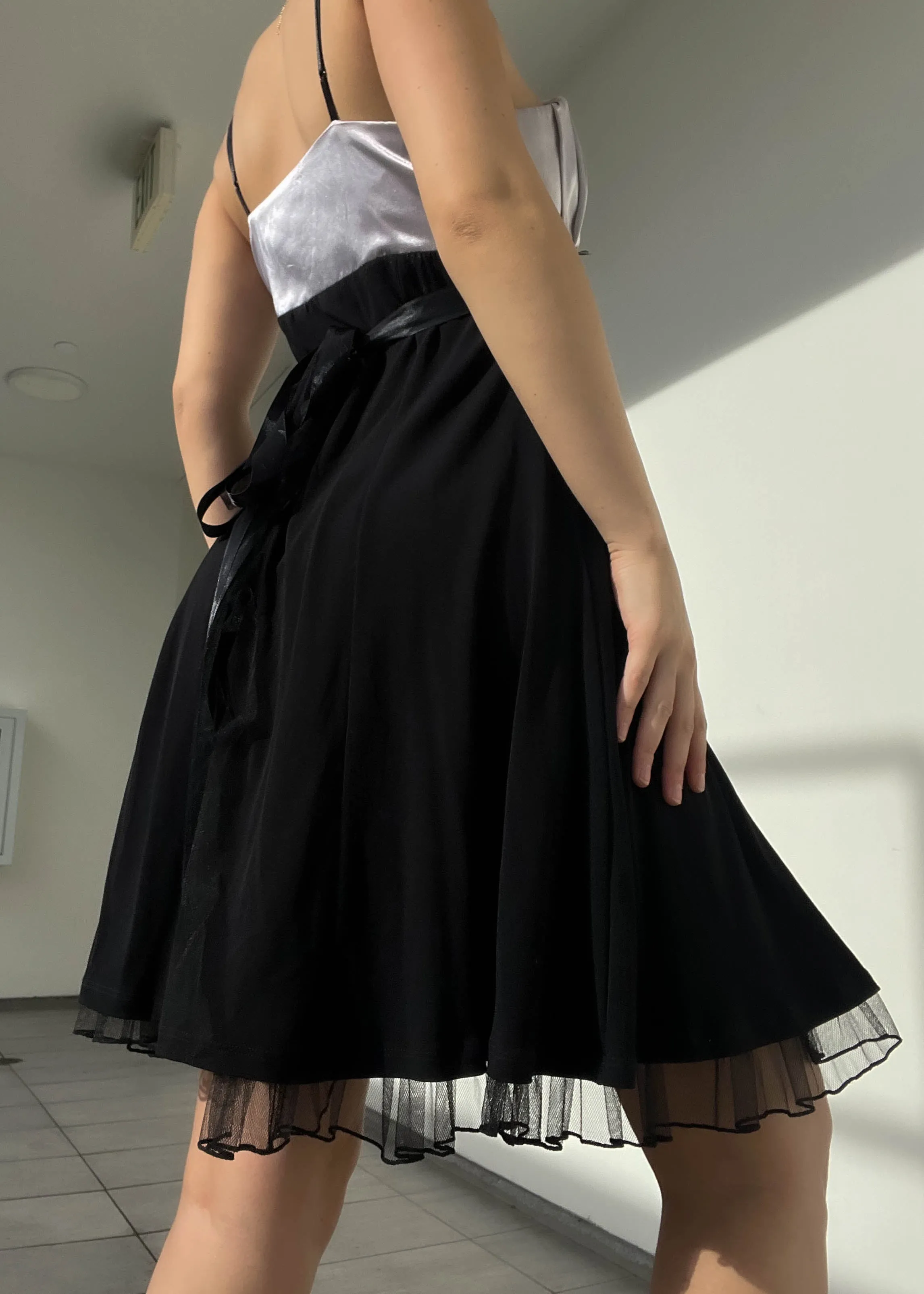 Late 90's Black Roses Mini Dress (S)