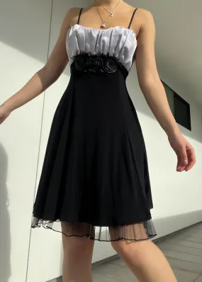 Late 90's Black Roses Mini Dress (S)