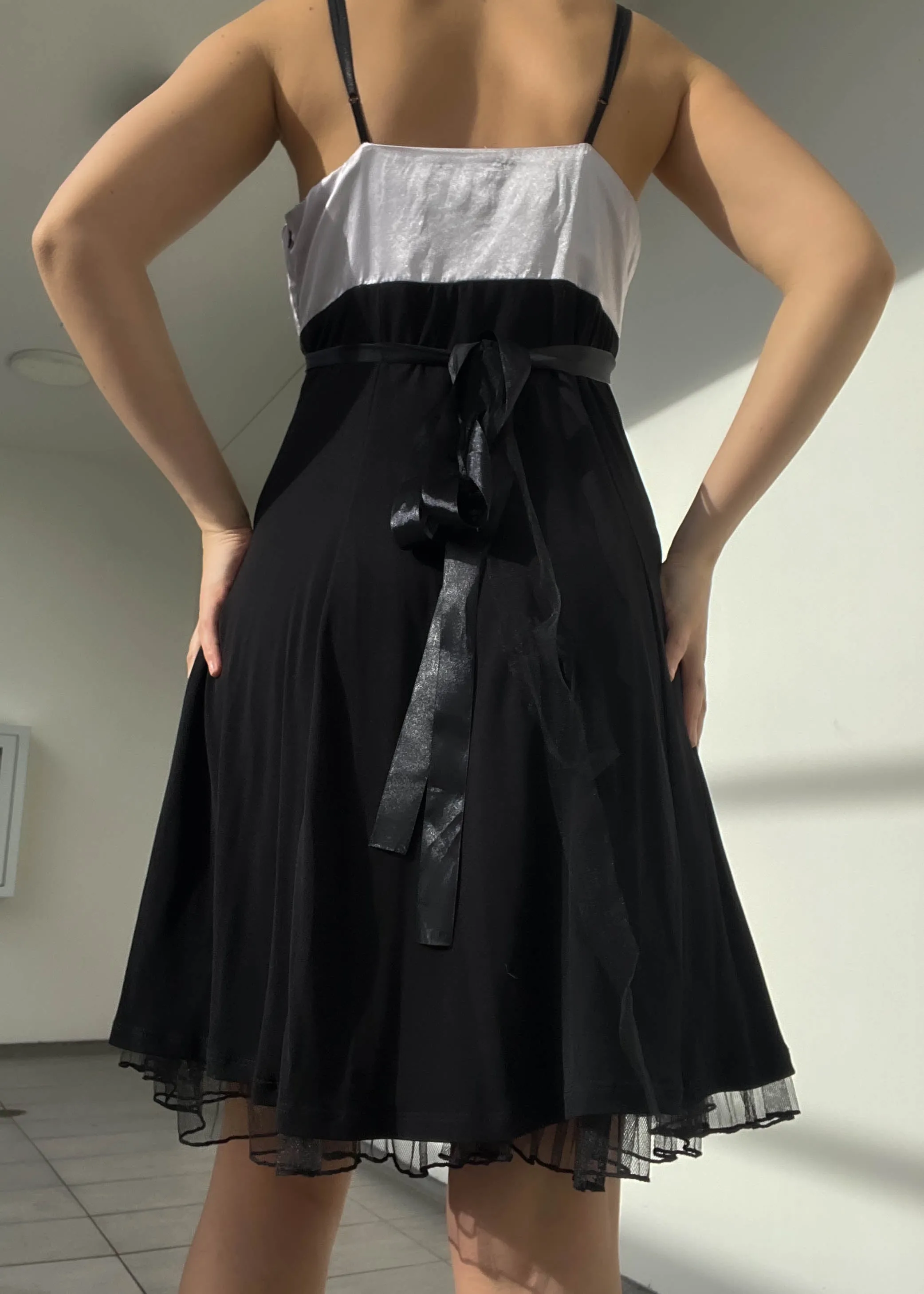 Late 90's Black Roses Mini Dress (S)