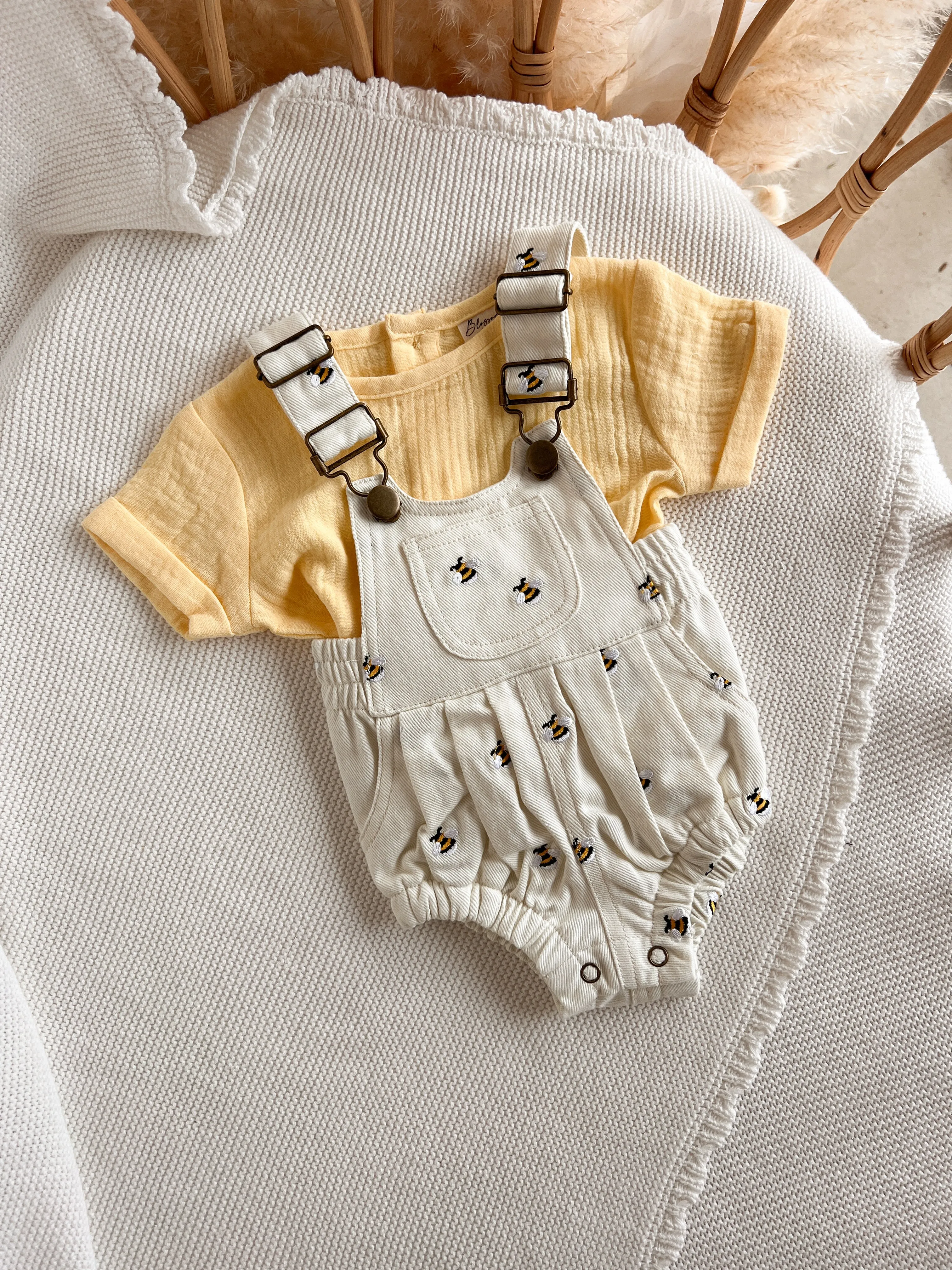 Lemon Muslin Tee - Cuff Sleeve