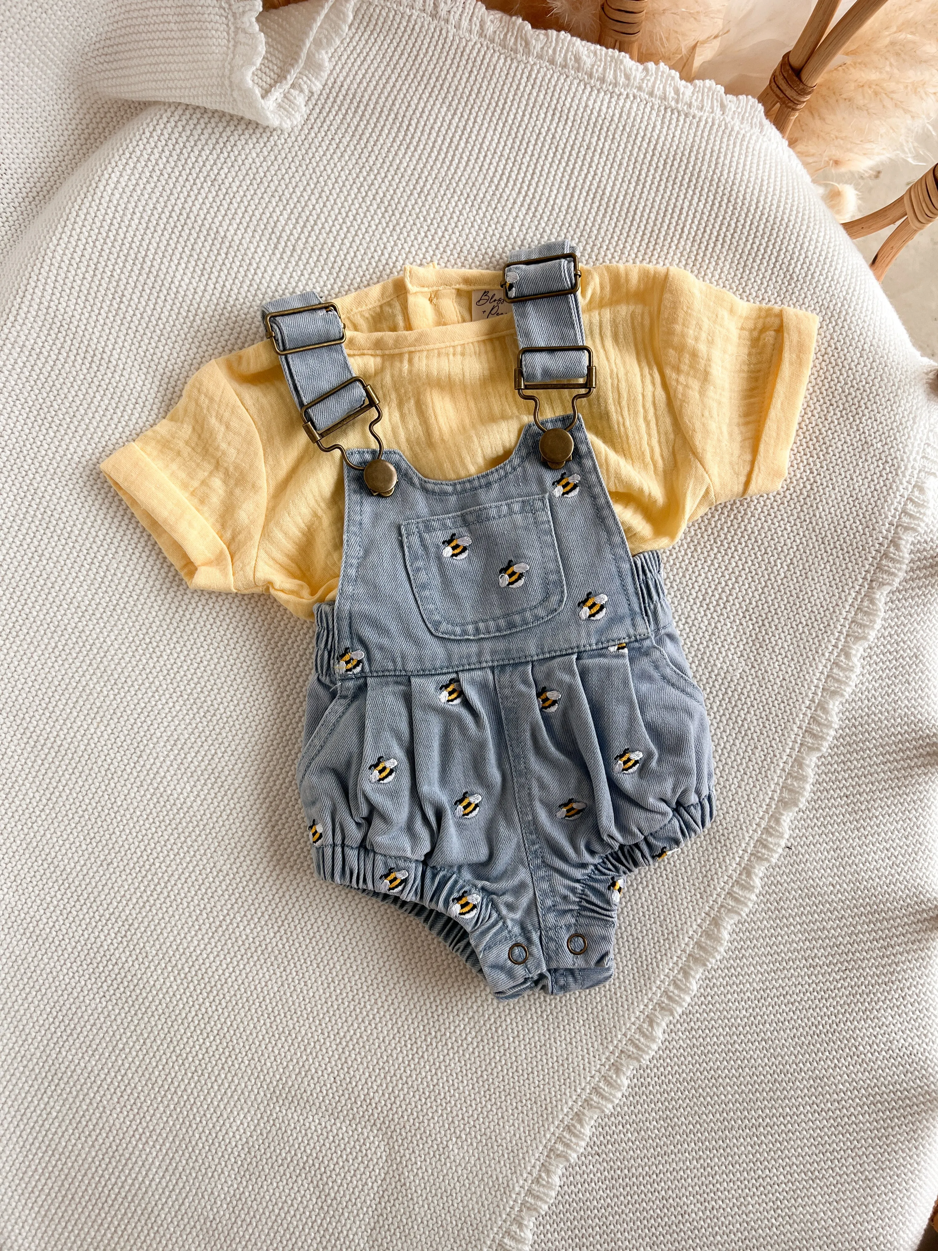 Lemon Muslin Tee - Cuff Sleeve