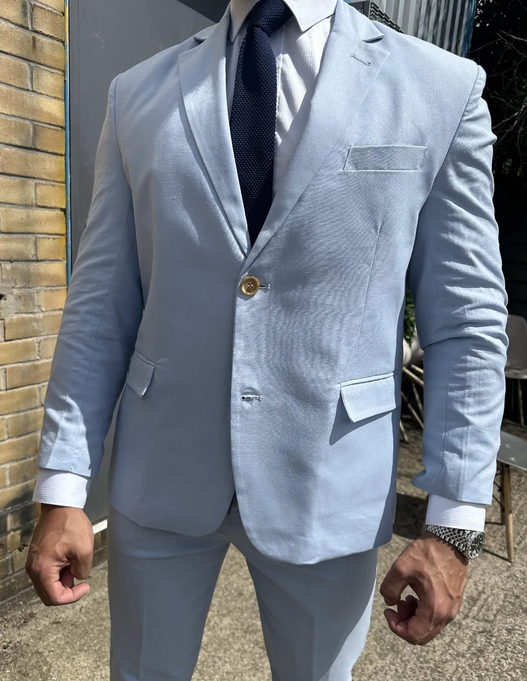 Light Blue Linen Trousers