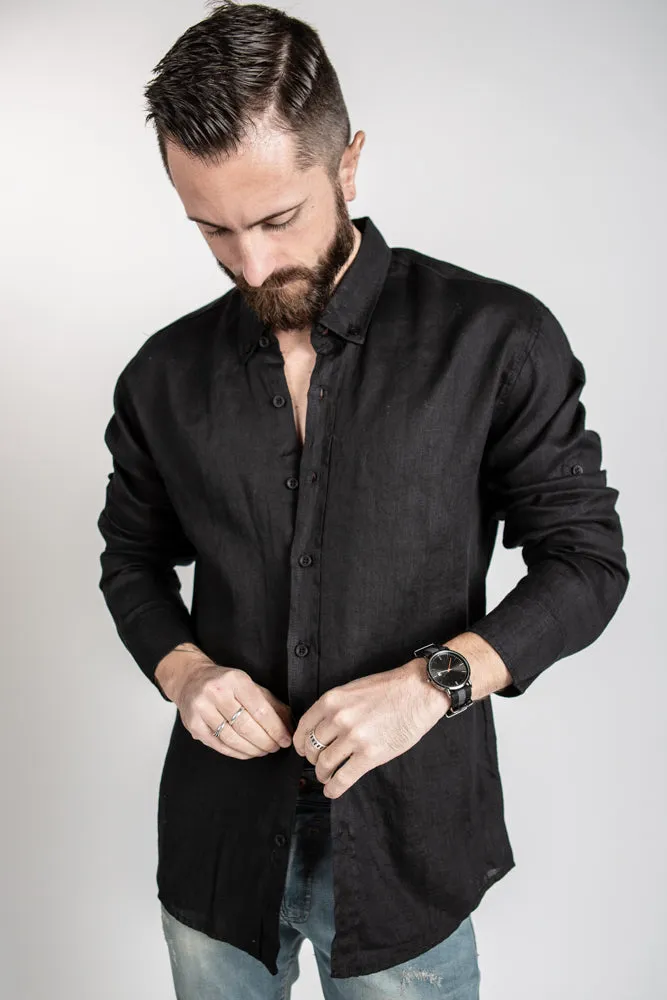 Linen Shirt - Black