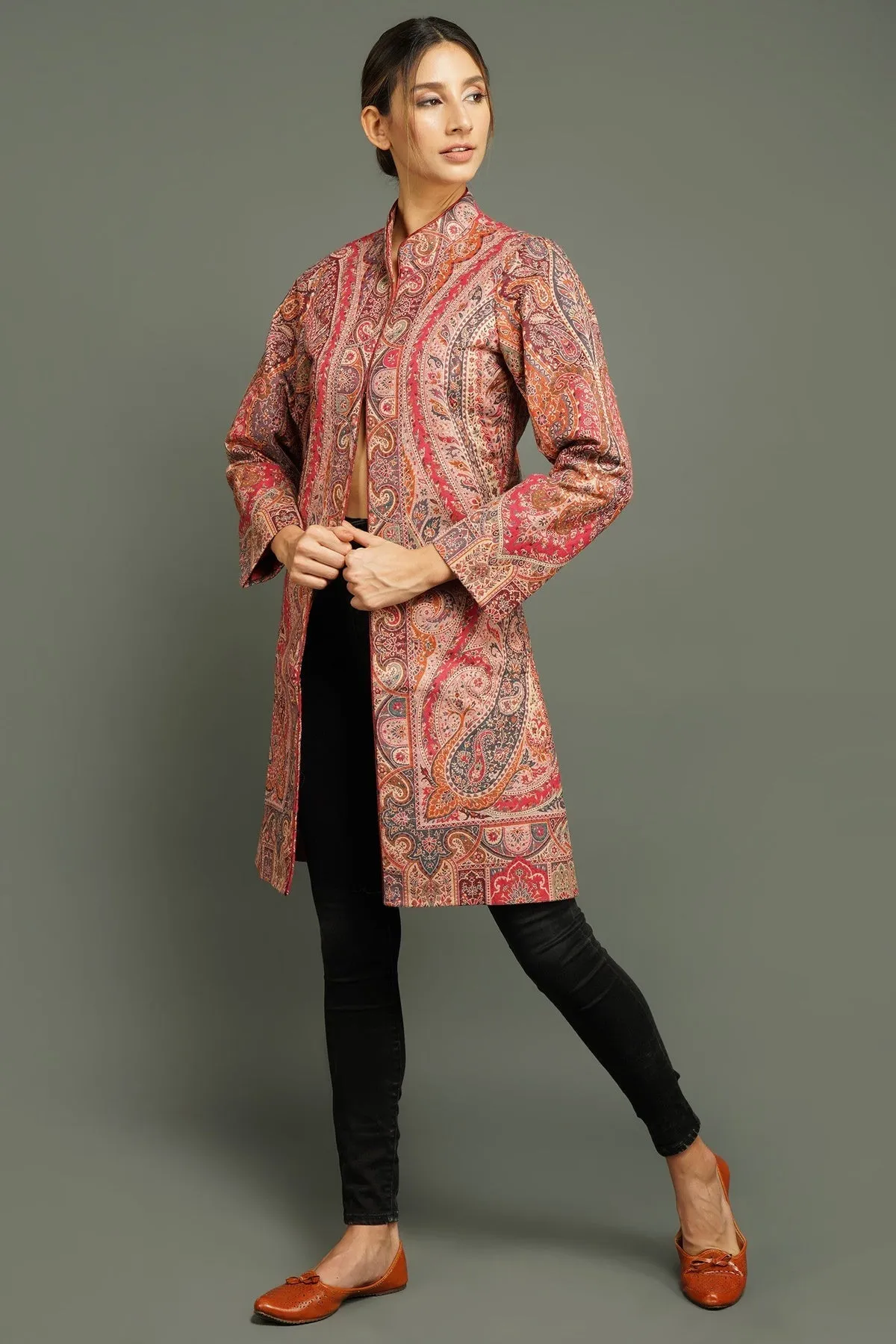 Long Paisley Vintage Kashmiri Coat for Women | Made To Order