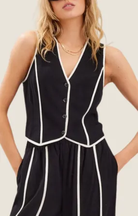 Lyra Black Vest Top