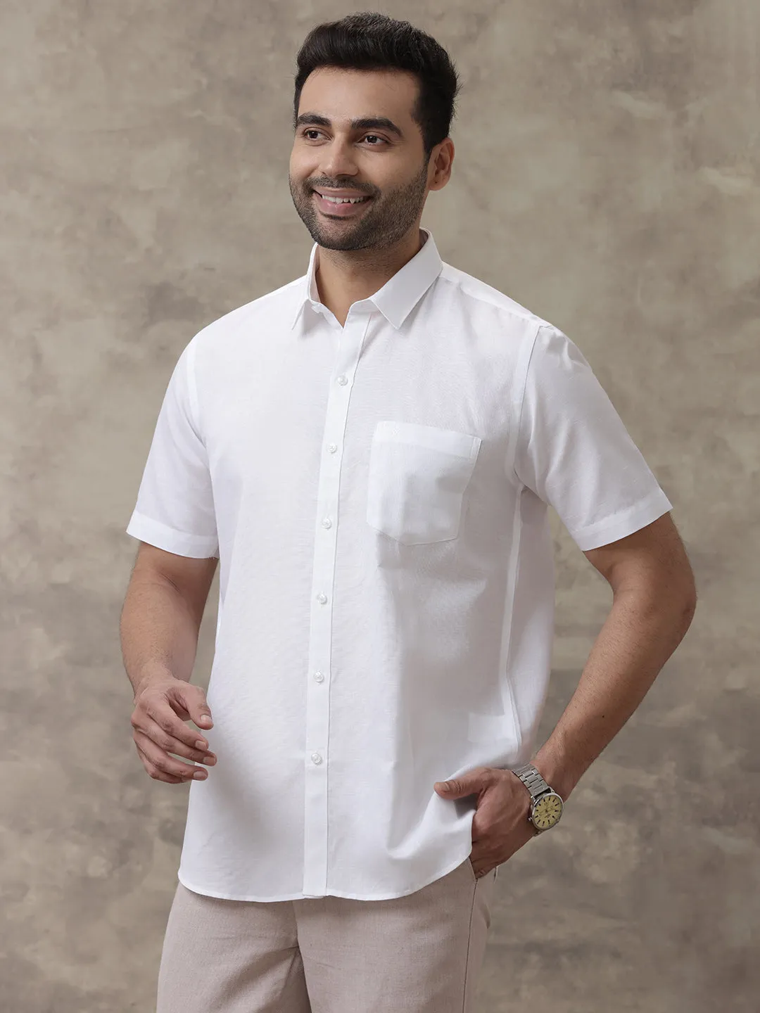 Men Cotton Linen White Shirts