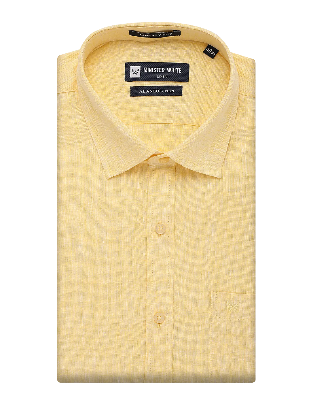 Mens Pure Linen Regular Fit Butter Colour Shirt Alanzo Linen