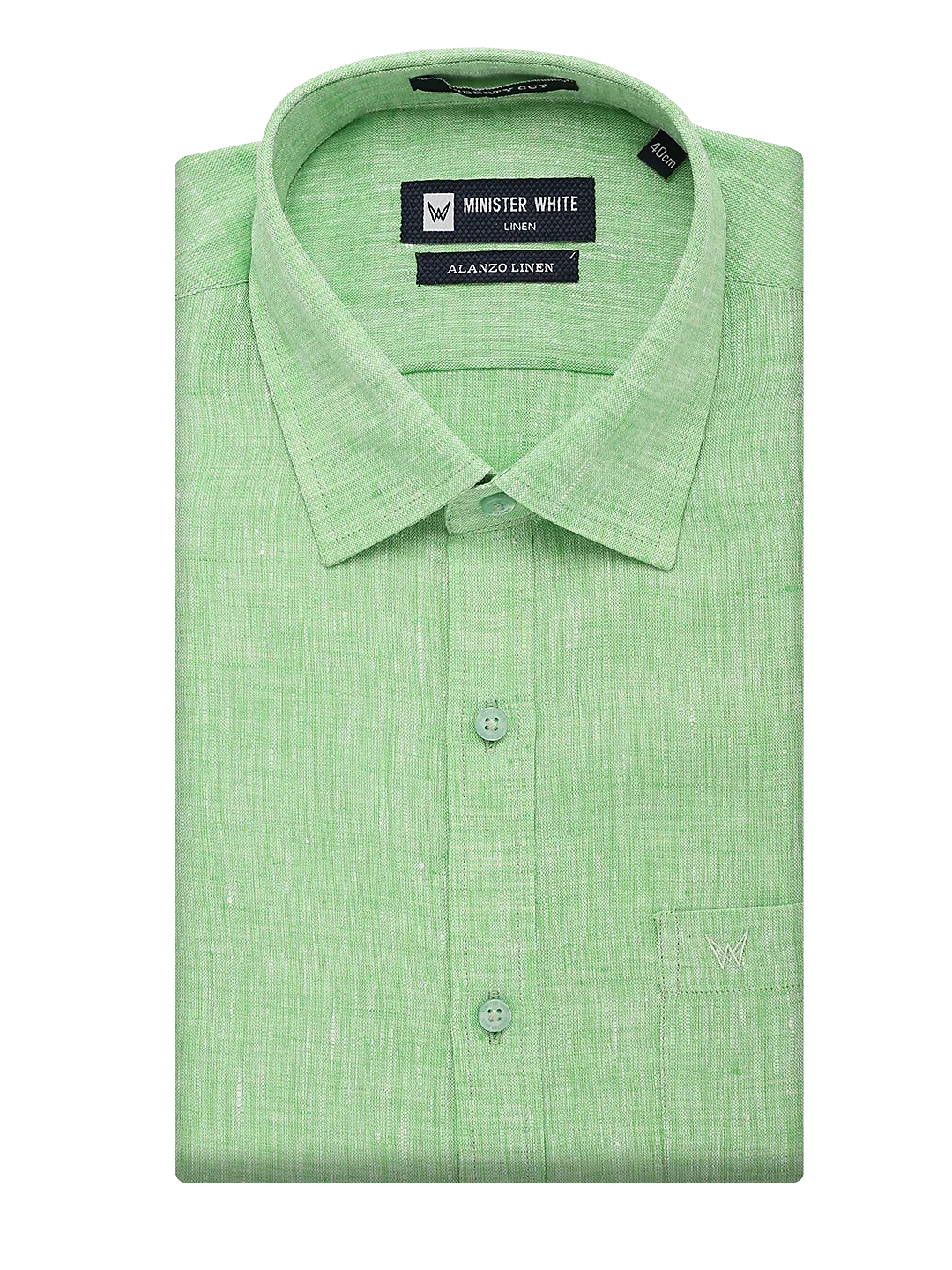 Mens Pure Linen Regular Fit Lime Colour Shirt Alanzo Linen