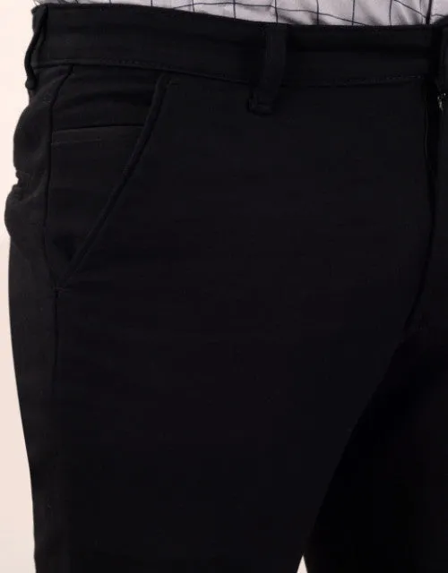Men's Slim Fit Casual Trouser- Black