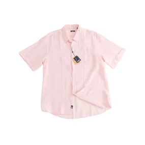 Miami Short Sleeve Linen Shirt (Pale Pink)