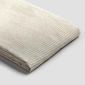 Oatmeal Stripe Linen Blend Duvet Cover