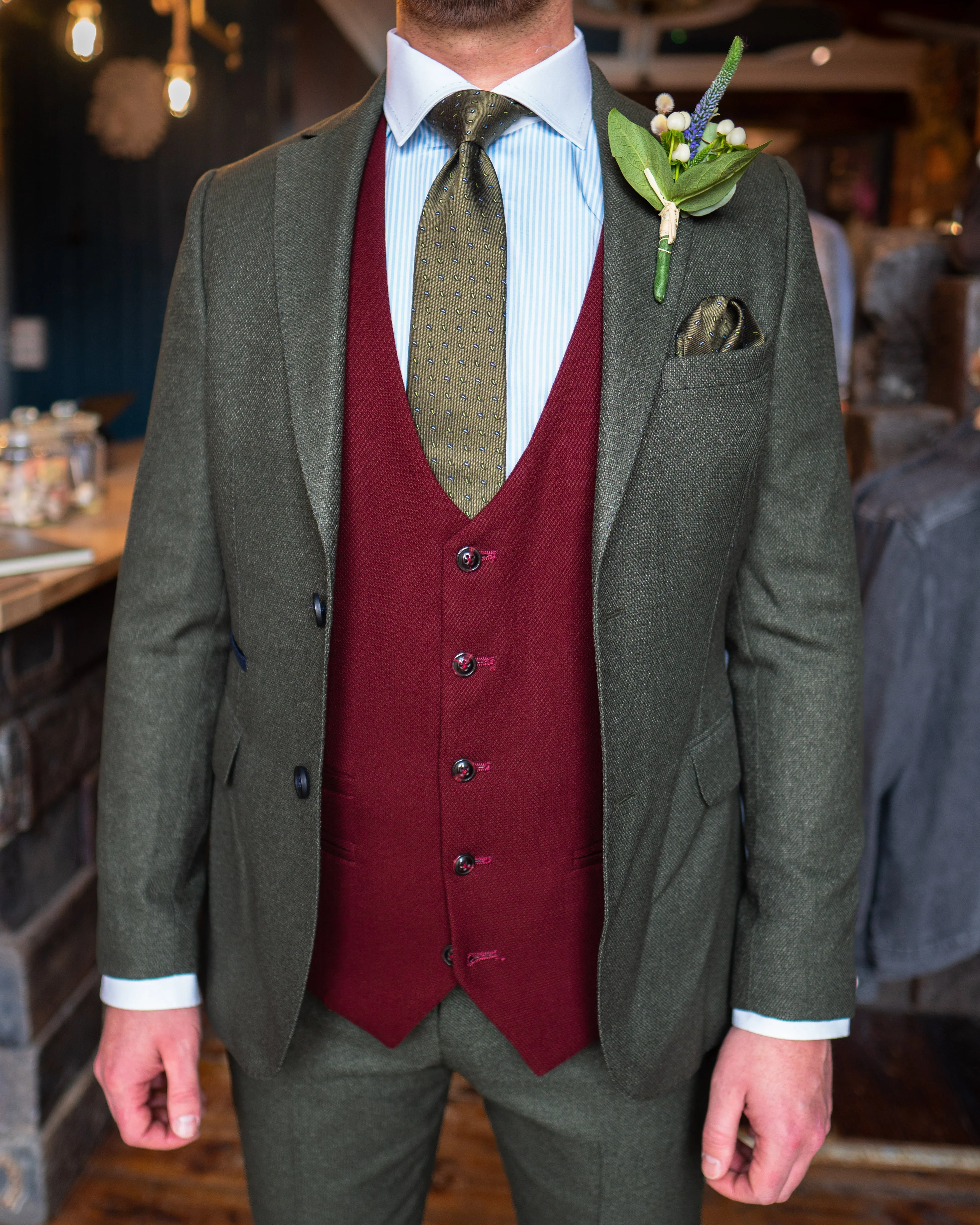 Olive and Wine Mix and Match Formal Look